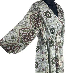 Soft Surroundings Zia Maxi Dress Medallion Print NEW Petite L